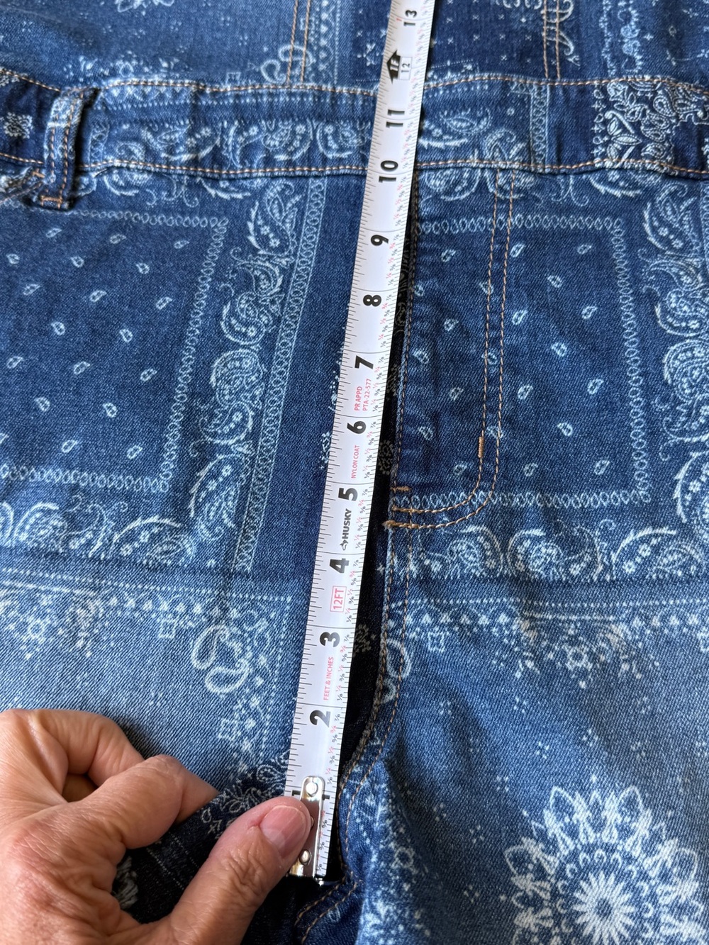 No Boundaries Bandana Paisley Denim Shortalls Overalls XXL 19 - Picture 8 of 10
